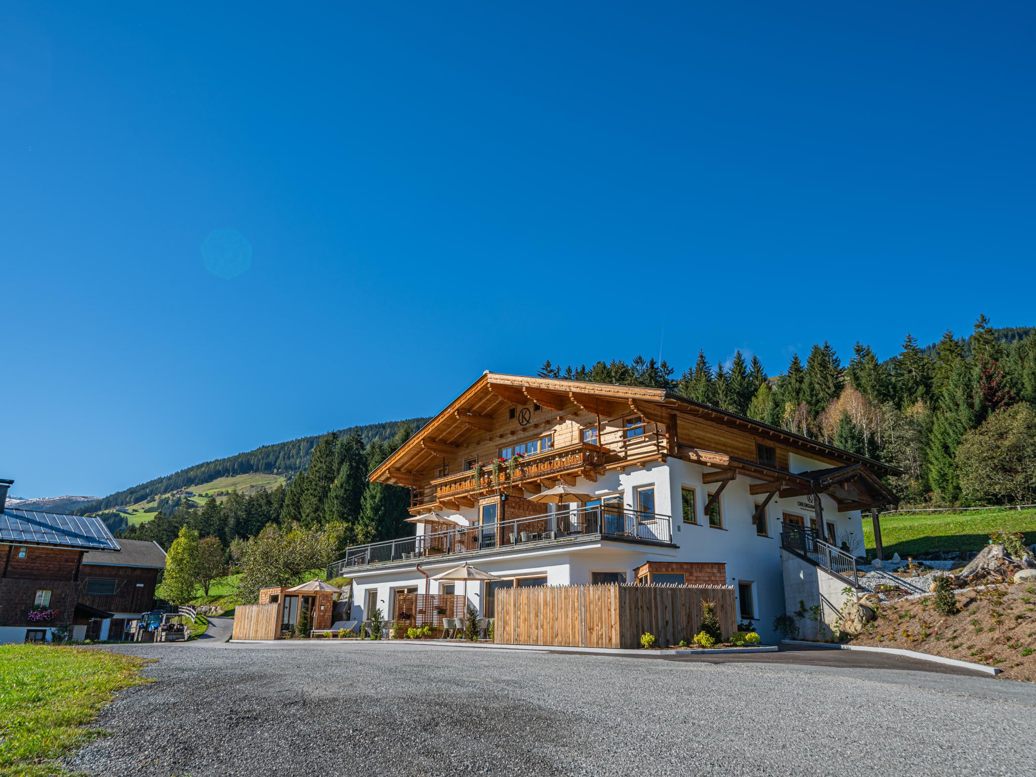 Outdoor terrace and views at Premium Apartment Almrausch in Hollersbach im Pinzgau