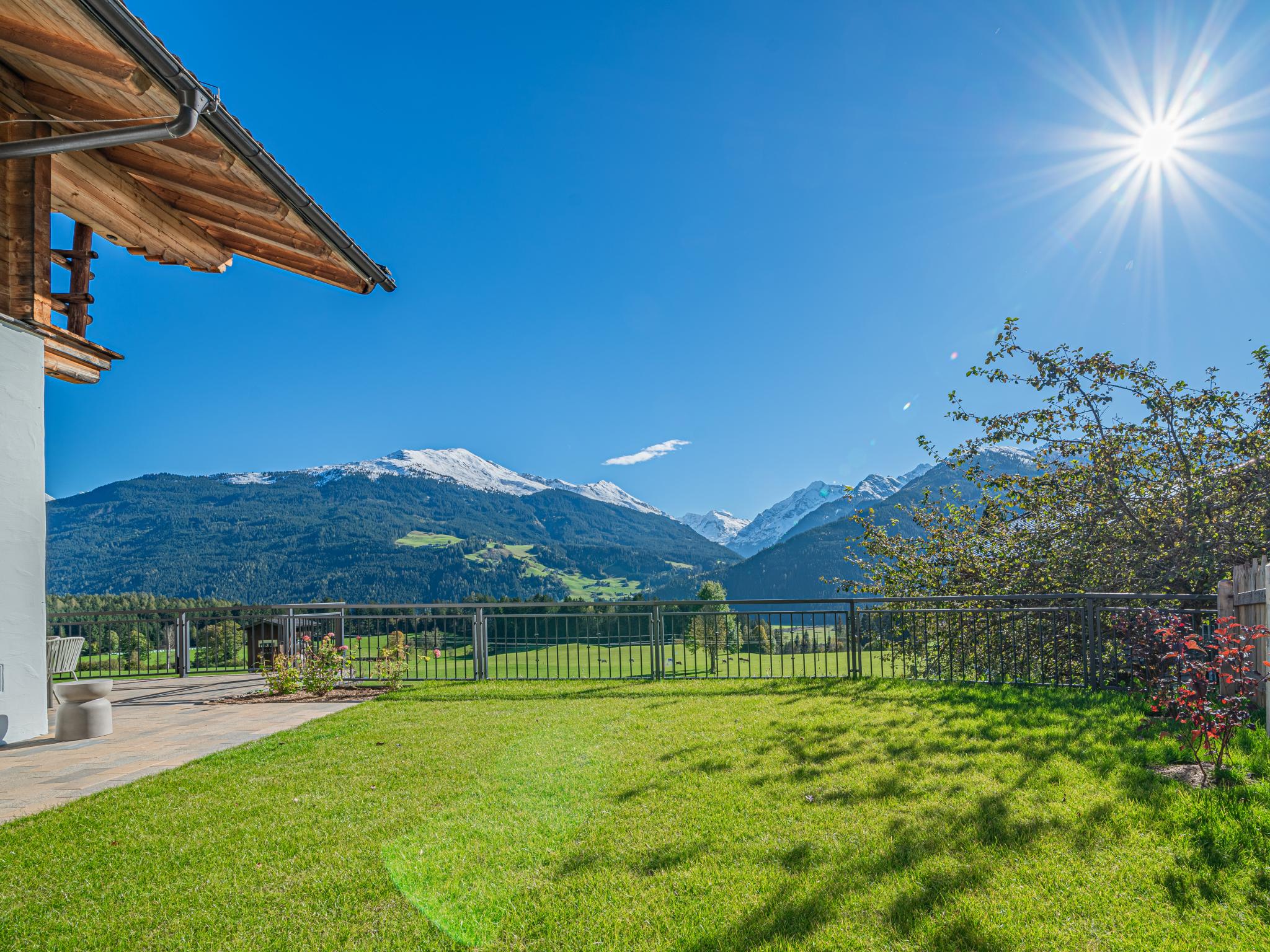 Outdoor terrace and views at Premium Apartments SunnseitPanorama in Hollersbach im Pinzgau
