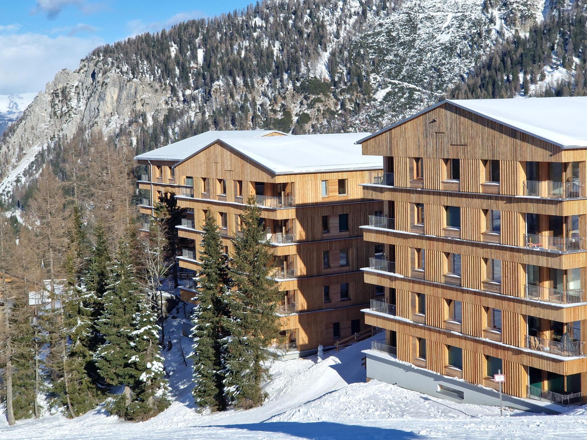 Outdoor terrace and views at Sonnenalpe Nassfeld Bergblume Top A01 in Sonnenalpe Nassfeld