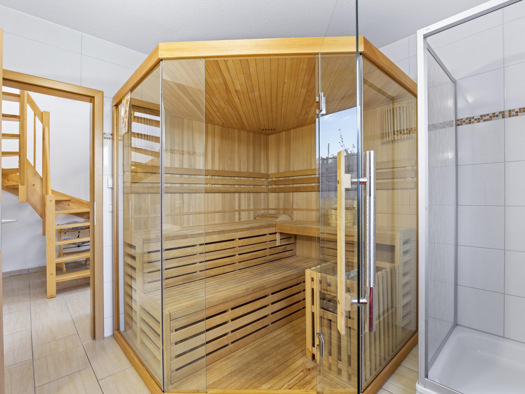 Bathroom facilities at Windflüchter links mit Sauna in Boiensdorf