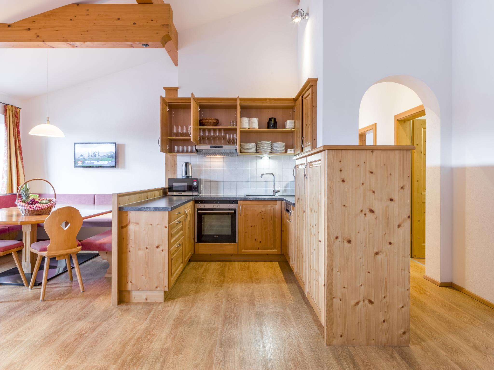 Outdoor terrace and views at Next To The Skilift A 6 in Brixen im Thale