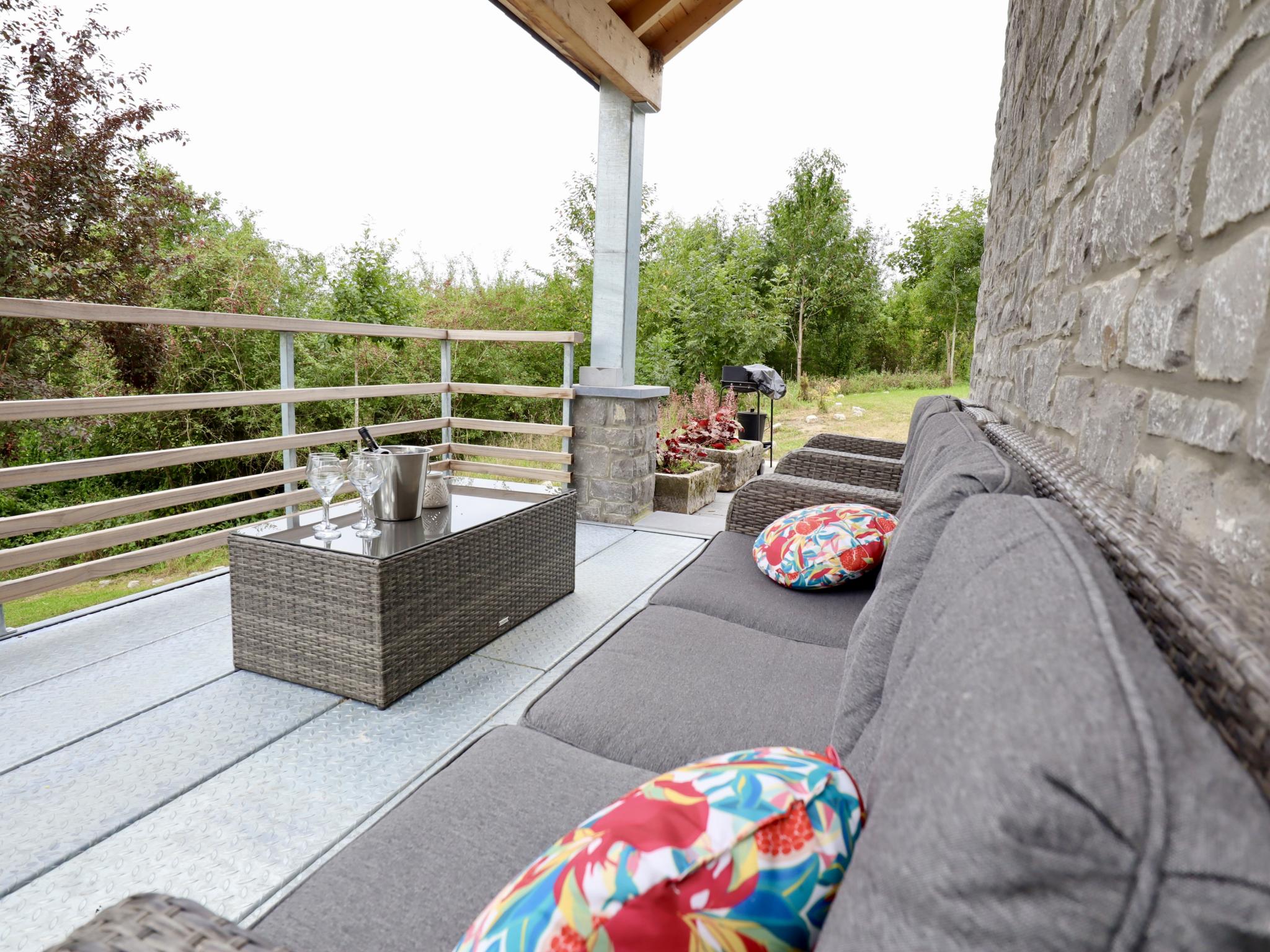 Outdoor terrace and views at Le Pavillon in Tohogne