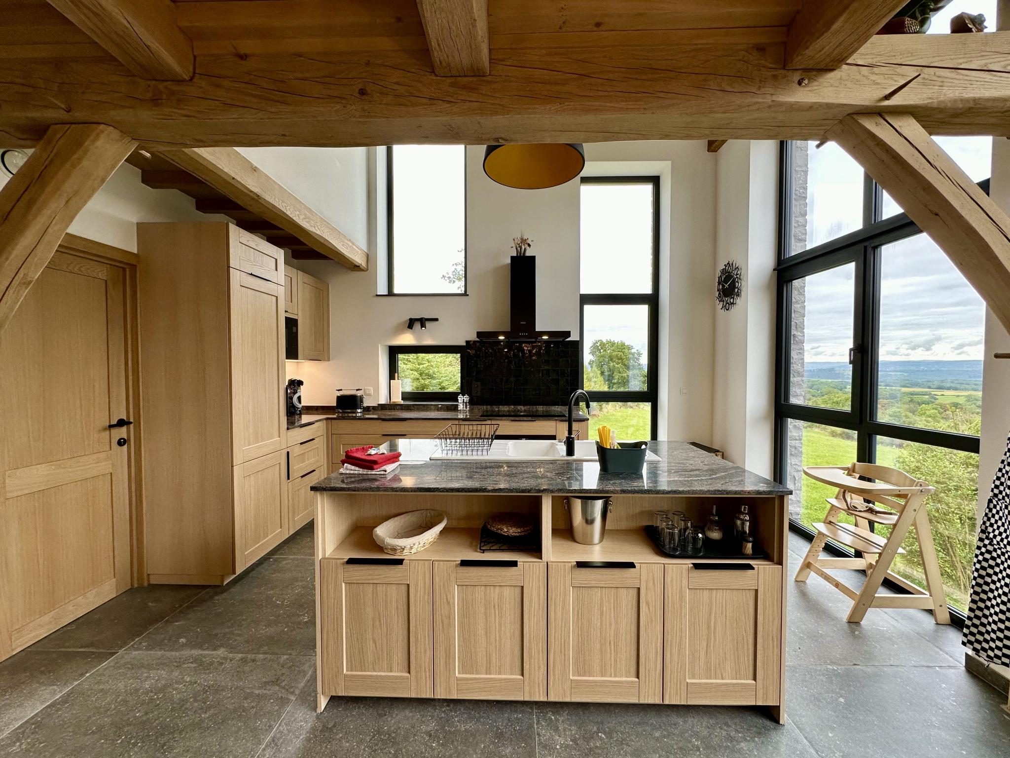 Modern kitchen at Le Pavillon in Tohogne