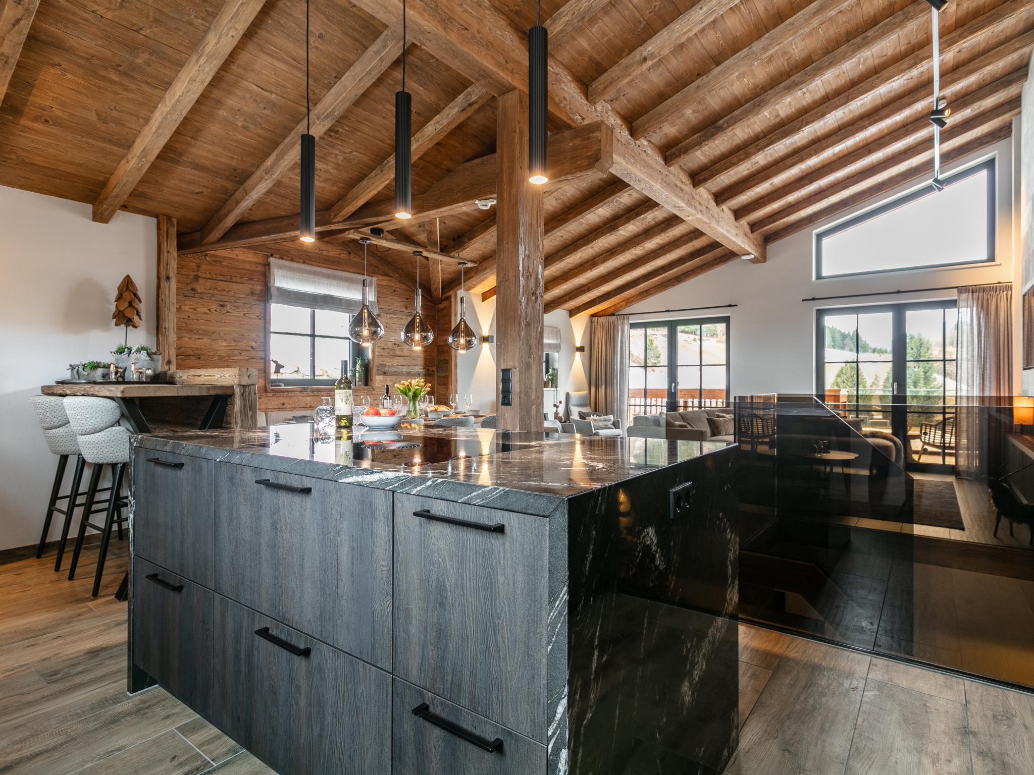 Modern kitchen at Chalet Gipfel Lodge Alpine Style in Eben im Pongau