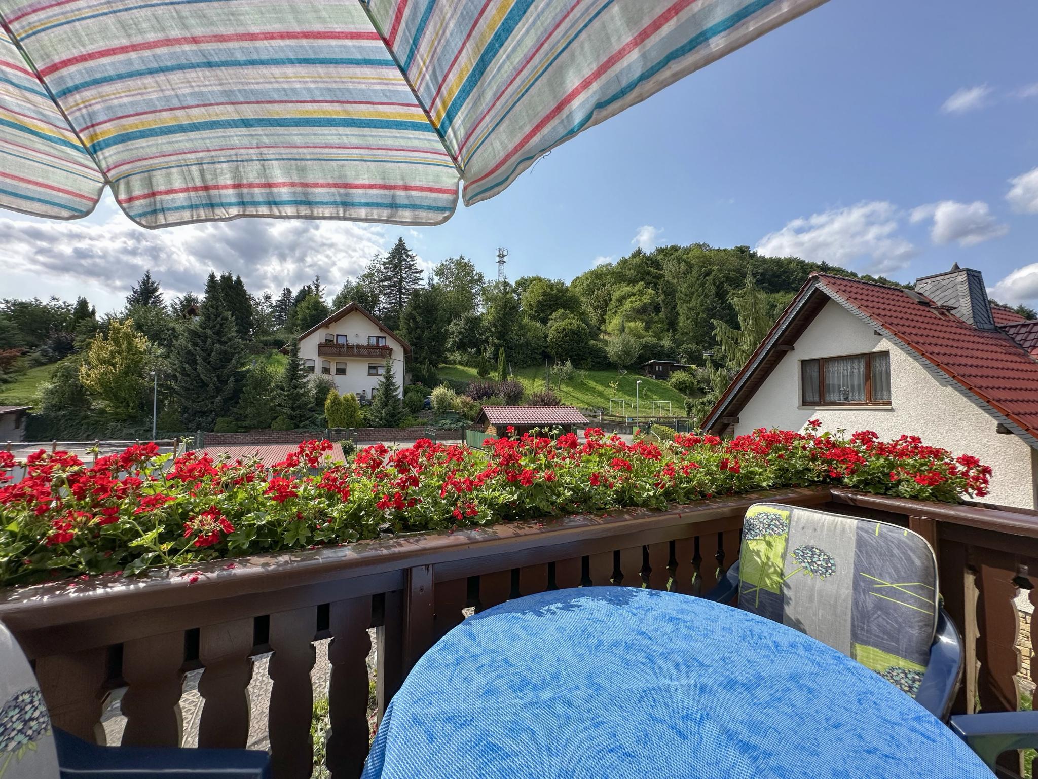 Outdoor terrace and views at Am Tennelberg in Floh-Seligenthal