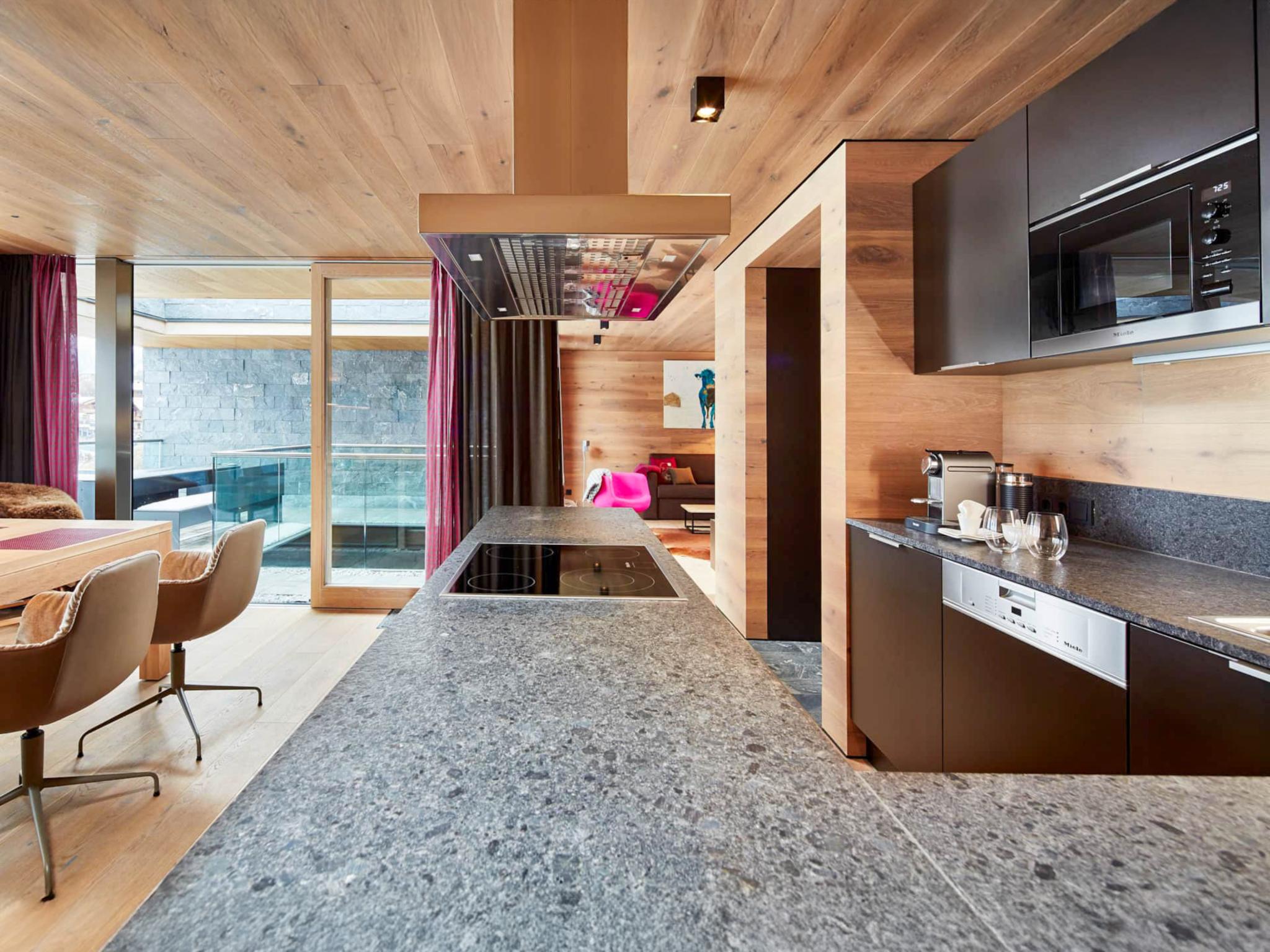 Modern kitchen at Smaragdresort Gipfelstürmer in Bramberg