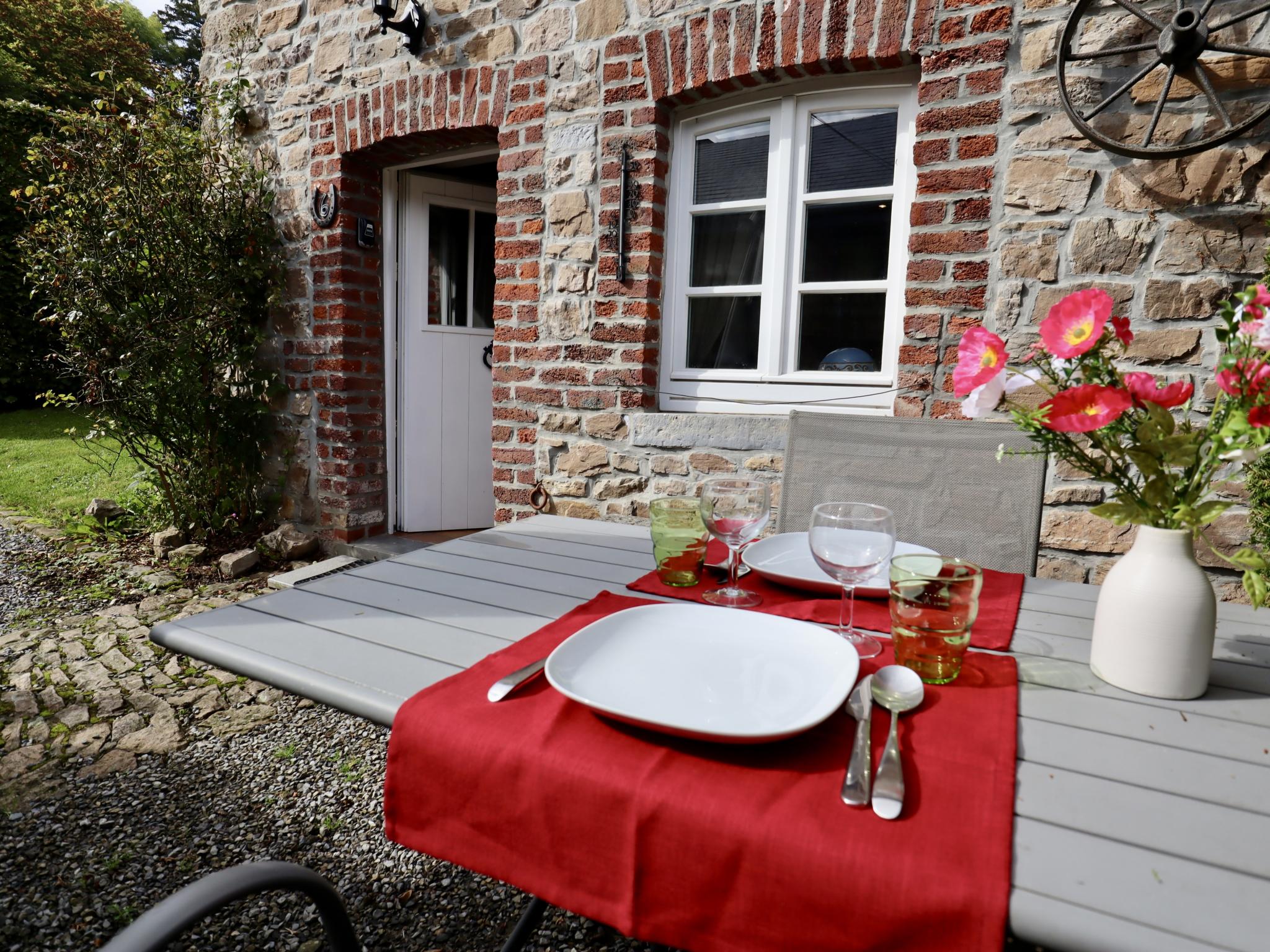 Outdoor terrace and views at Le Fournil in Manhay