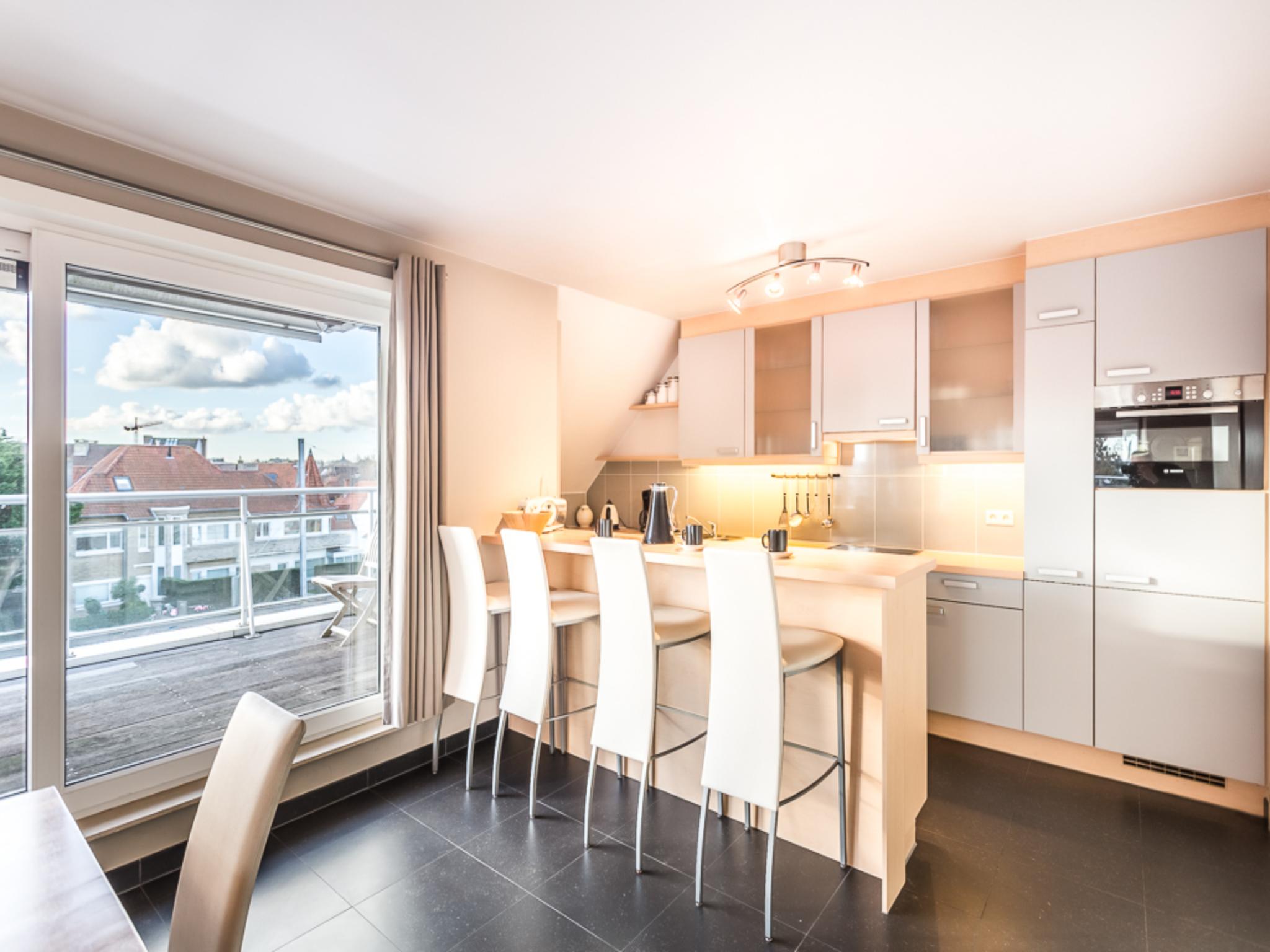 Modern kitchen at Le Penthouse in Koksijde