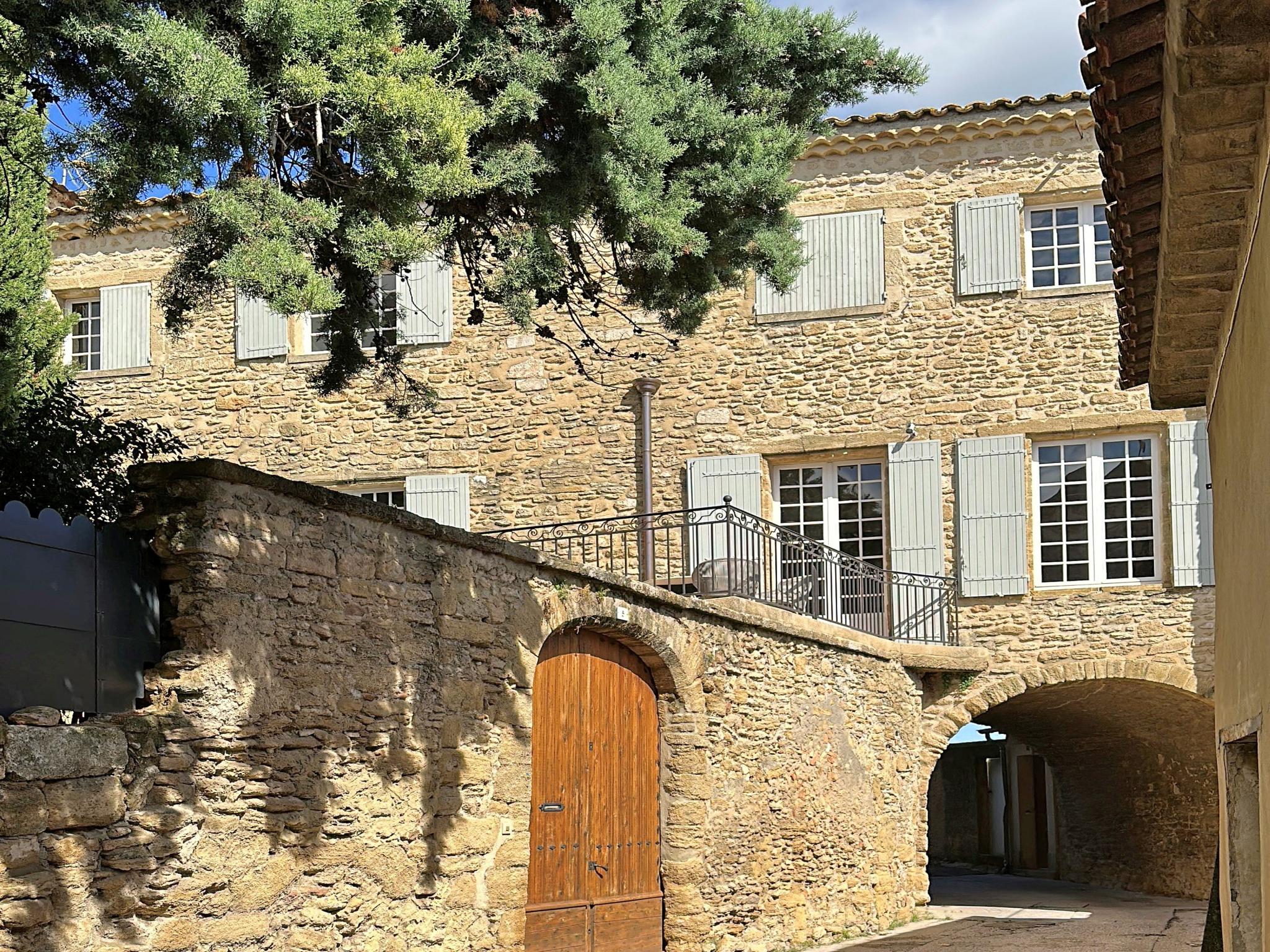 Outdoor terrace and views at Chateau la Perle in Châteauneuf-du-Pape