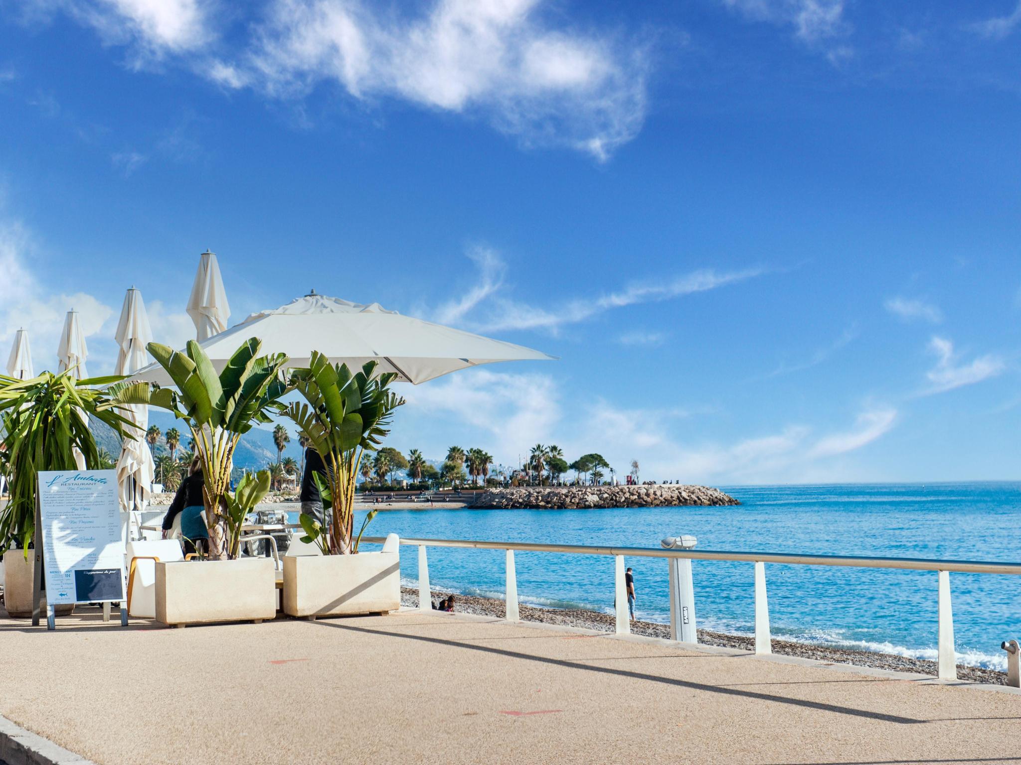 Outdoor terrace and views at Chez Gabrielle in Menton