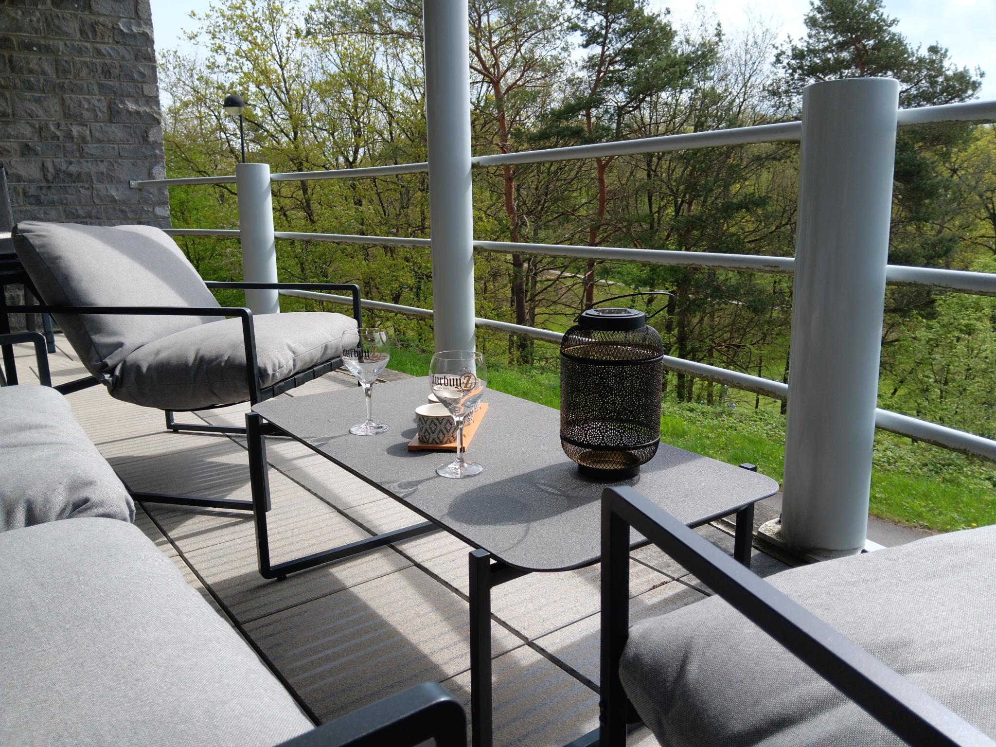 Outdoor terrace and views at Castelgolf in Barvaux