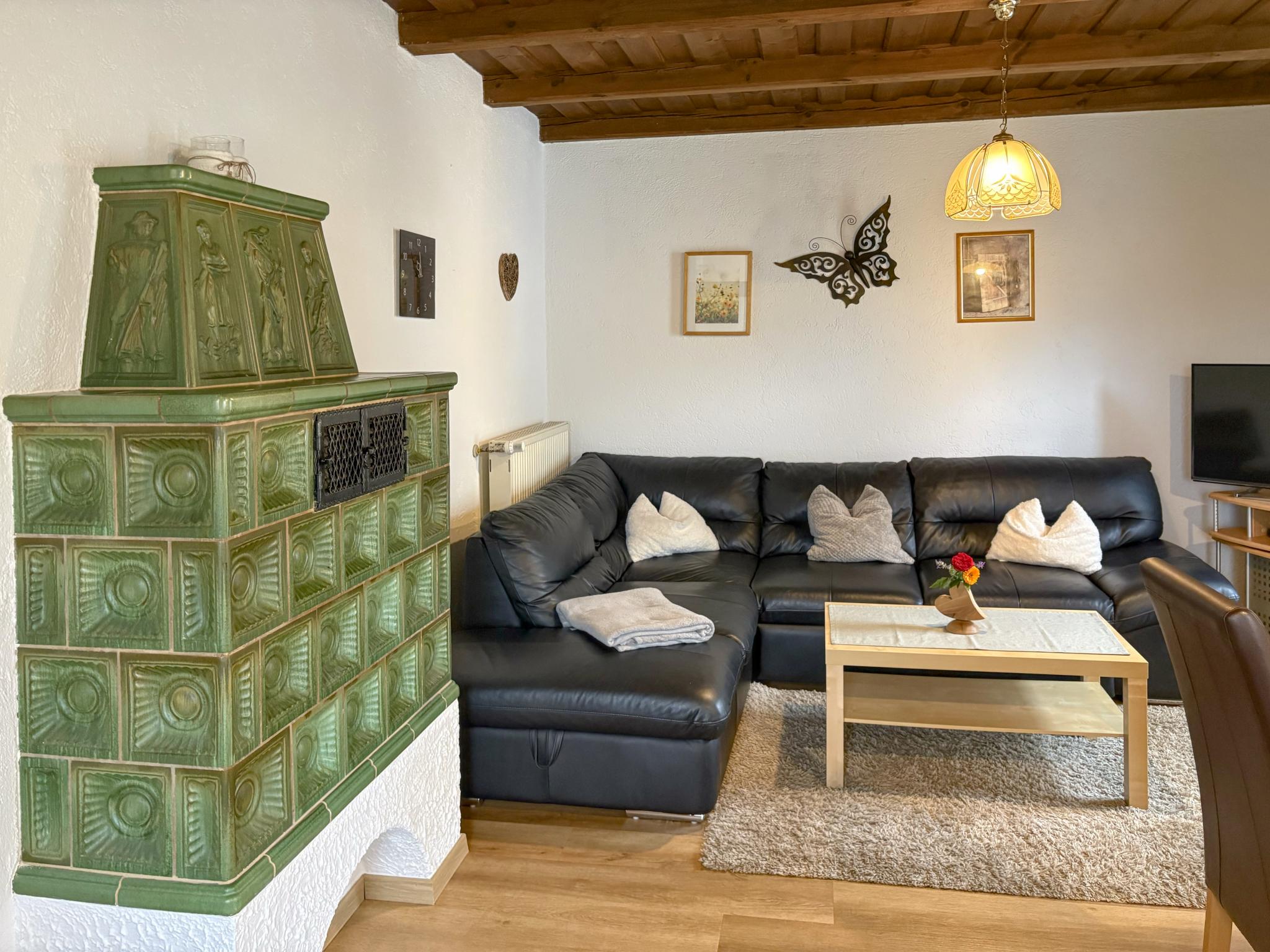 Bedroom with comfortable beds at Berghof in Viechtach