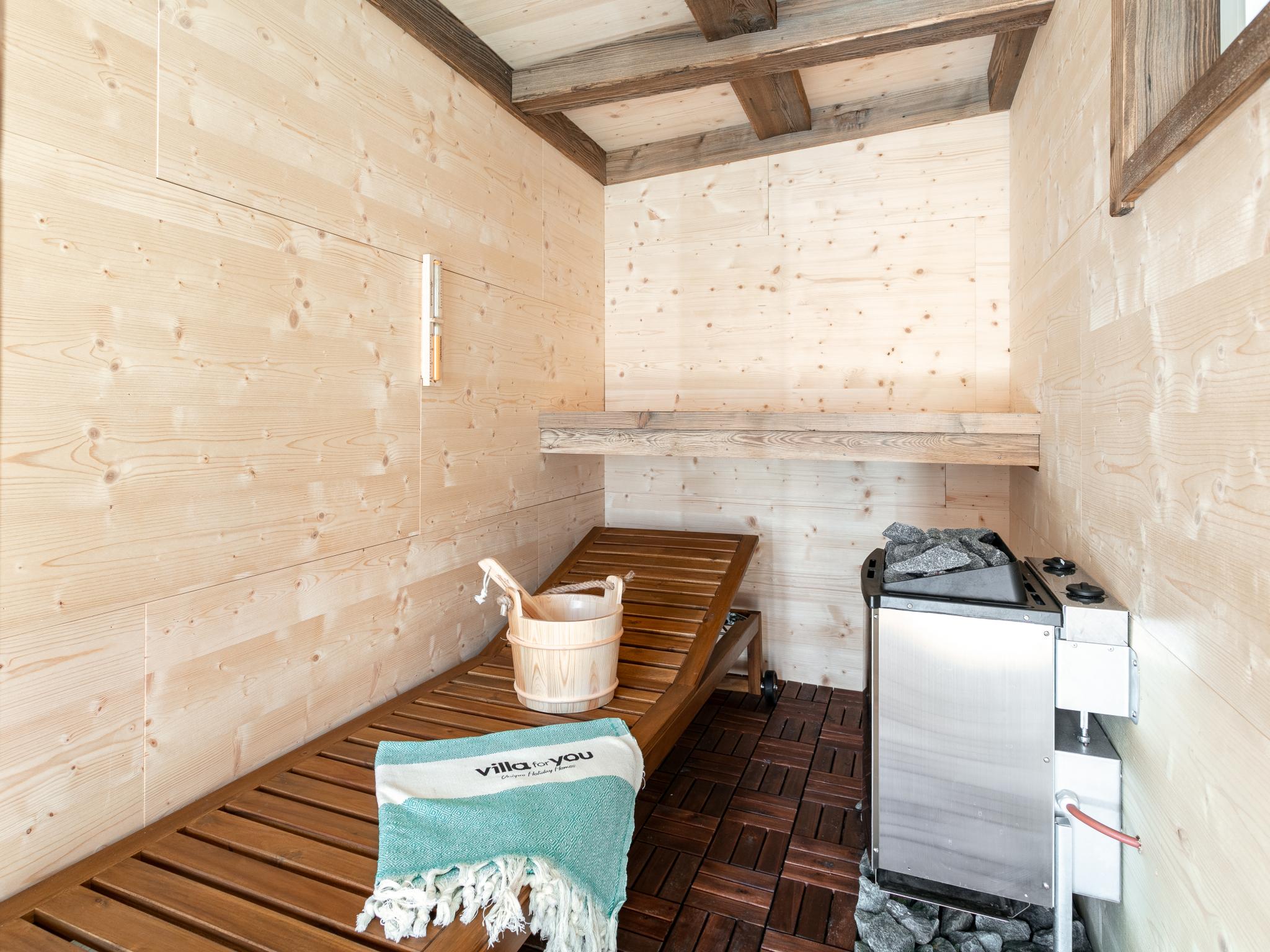 Outdoor terrace and views at Alpin Chalet ARTE in Söll