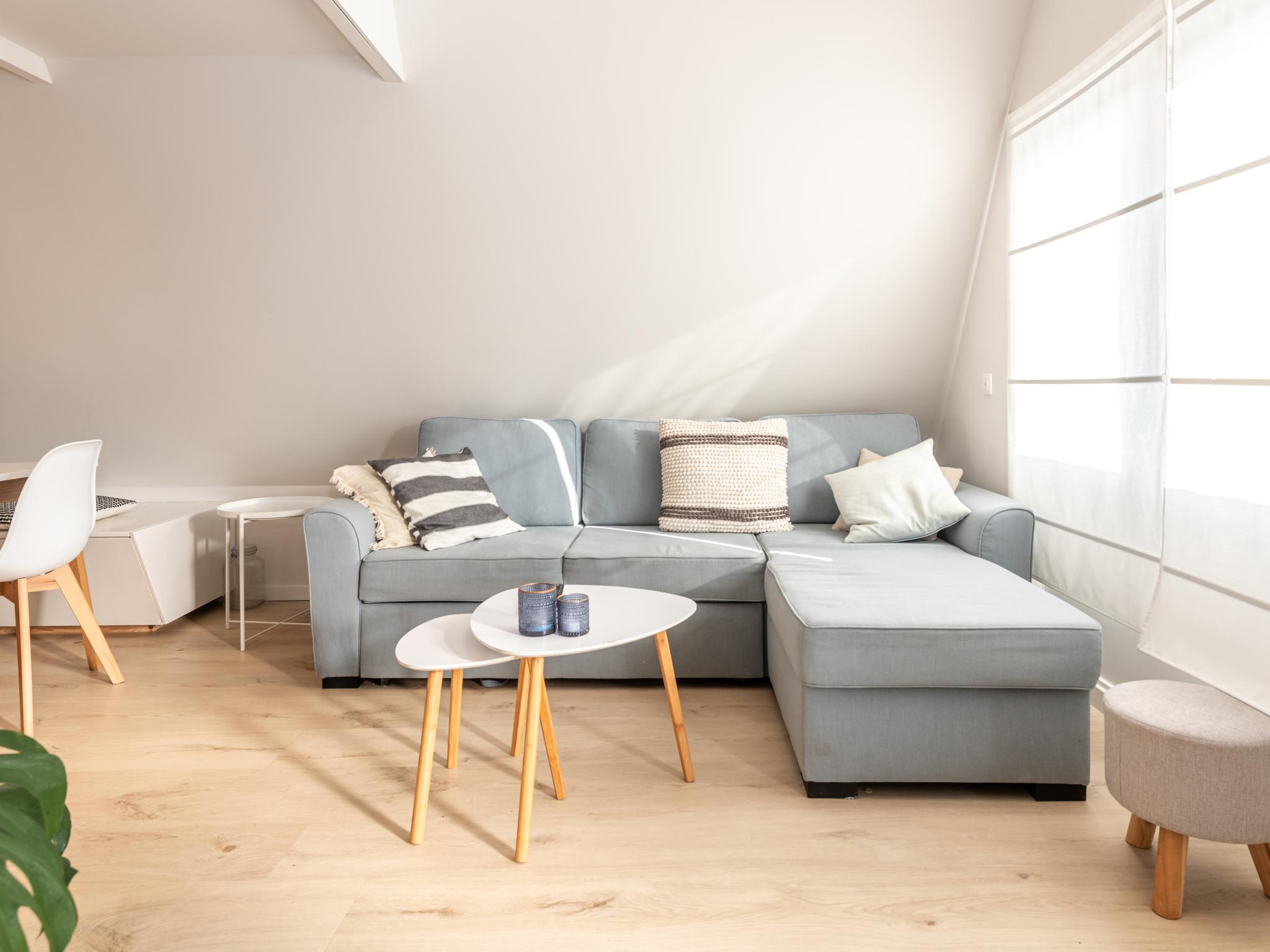 Living area at Cabane Crevette in Nieuwpoort-Bad