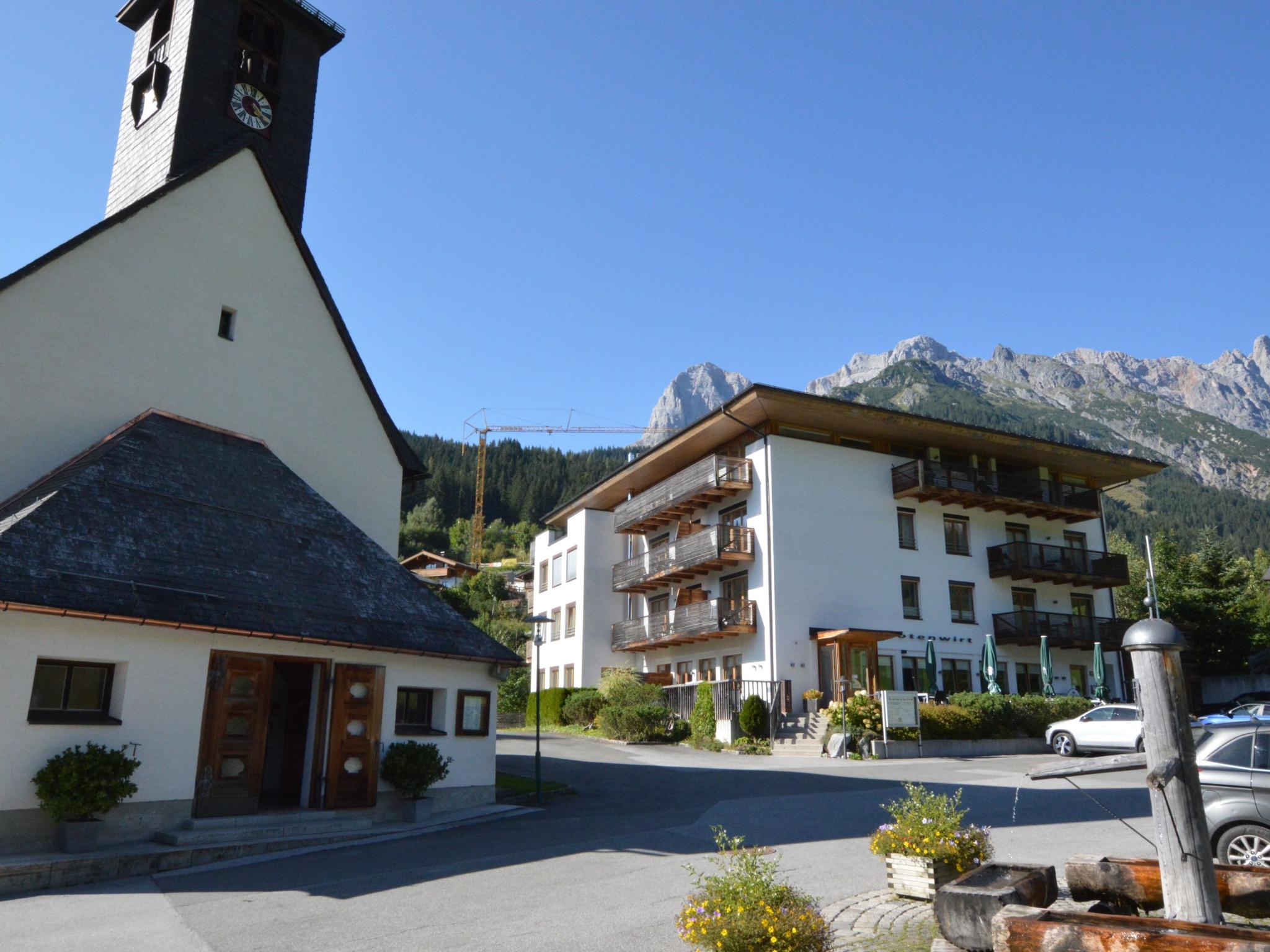 Outdoor terrace and views at Kirchenstüberl in Hinterthal - Maria-alm
