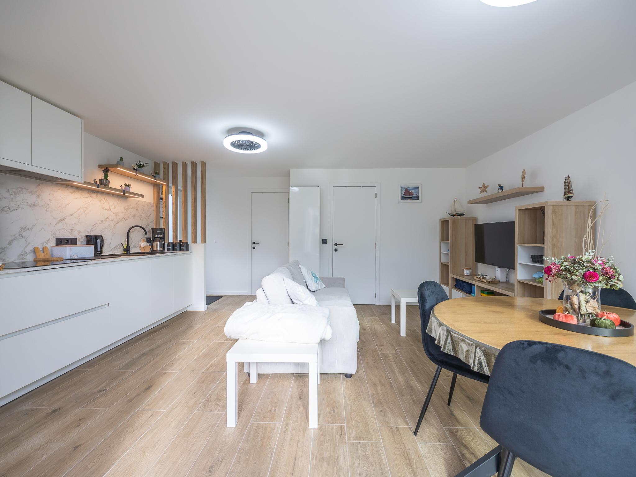 Swimming pool area at Het Zand - 2 + parking 2 in Westende