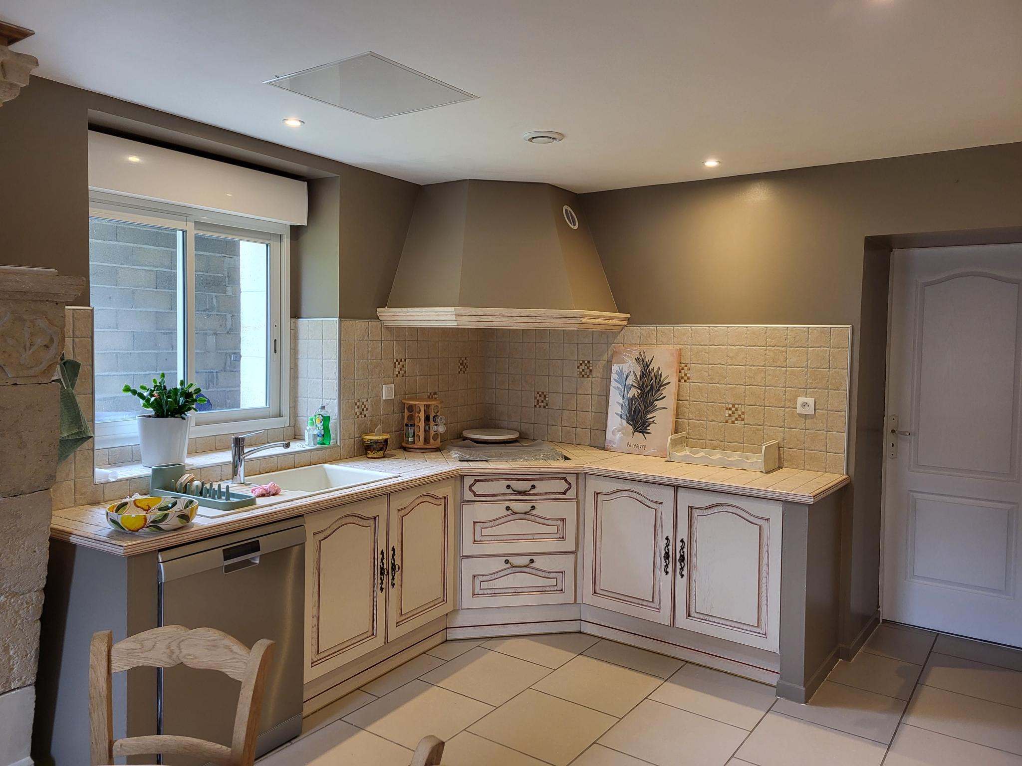 Outdoor terrace and views at Maison des Prairies in Bonnes