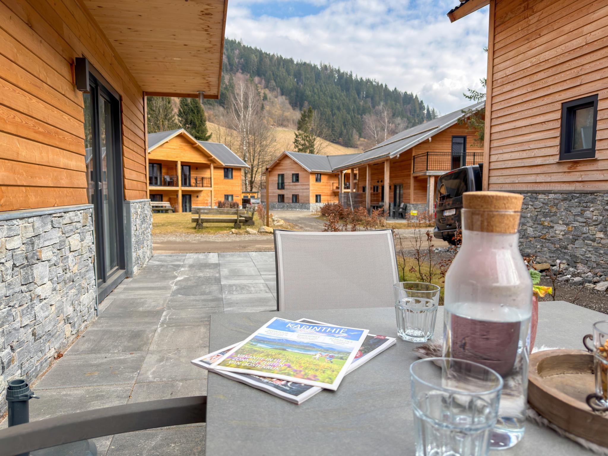 Outdoor terrace and views at Nockberge in Afritz am See