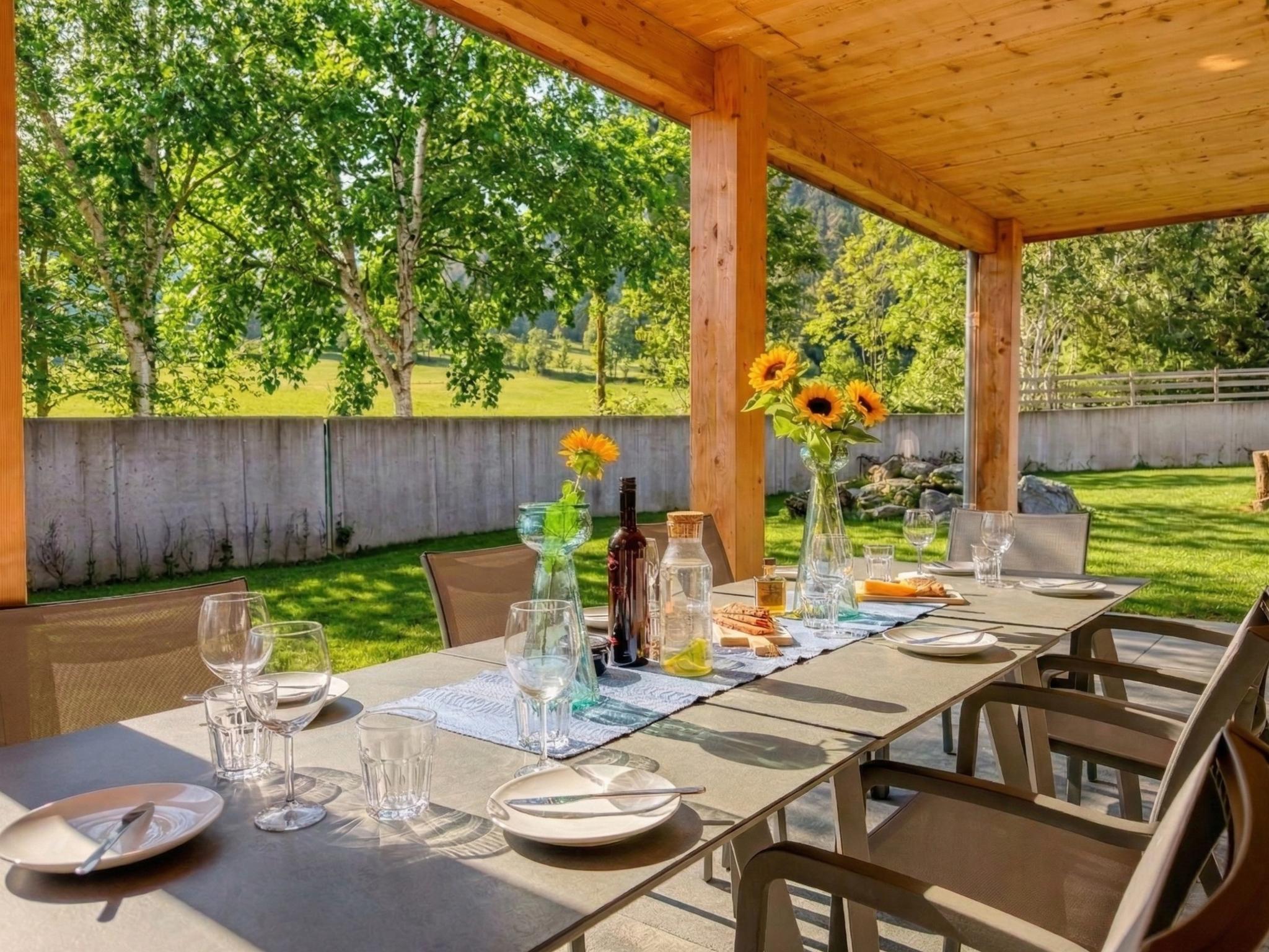 Outdoor terrace and views at Alpenchalet am See in Afritz am See