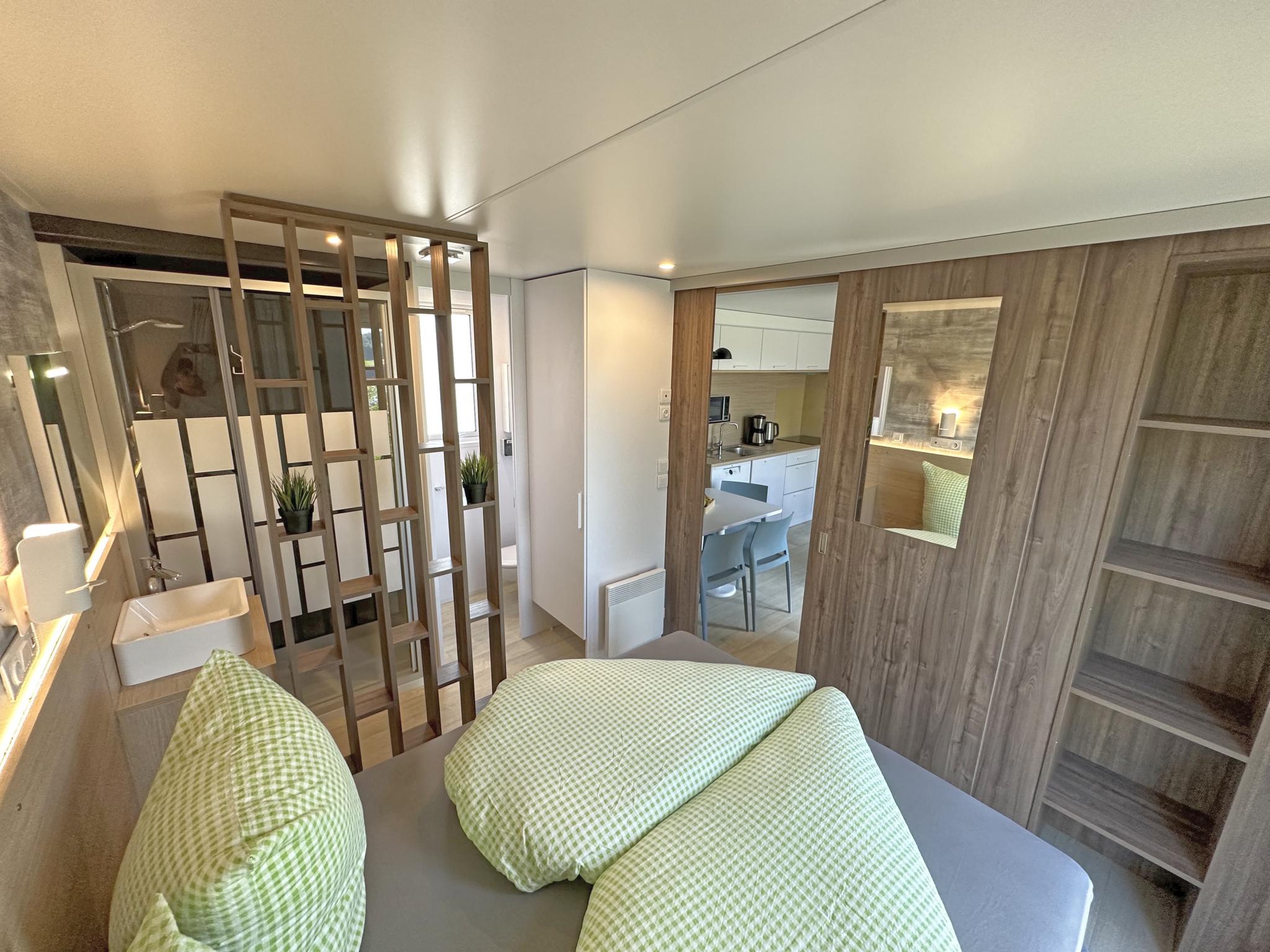 Outdoor terrace and views at Feriendorf Seeblick - Tiny Nr 8 in Neunburg vorm Wald