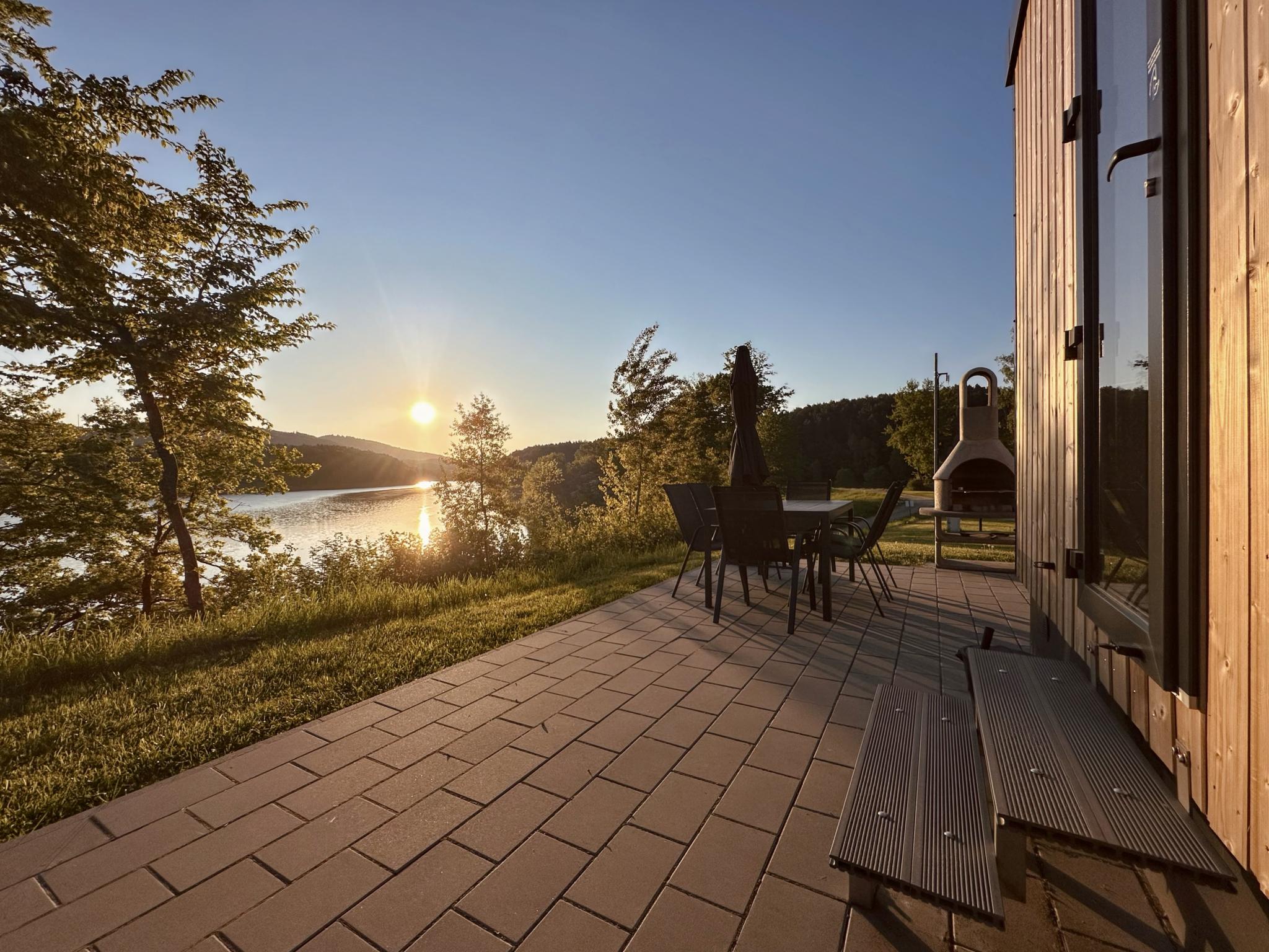 Bedroom with comfortable beds at Feriendorf Seeblick - Tiny Nr 9 in Neunburg vorm Wald