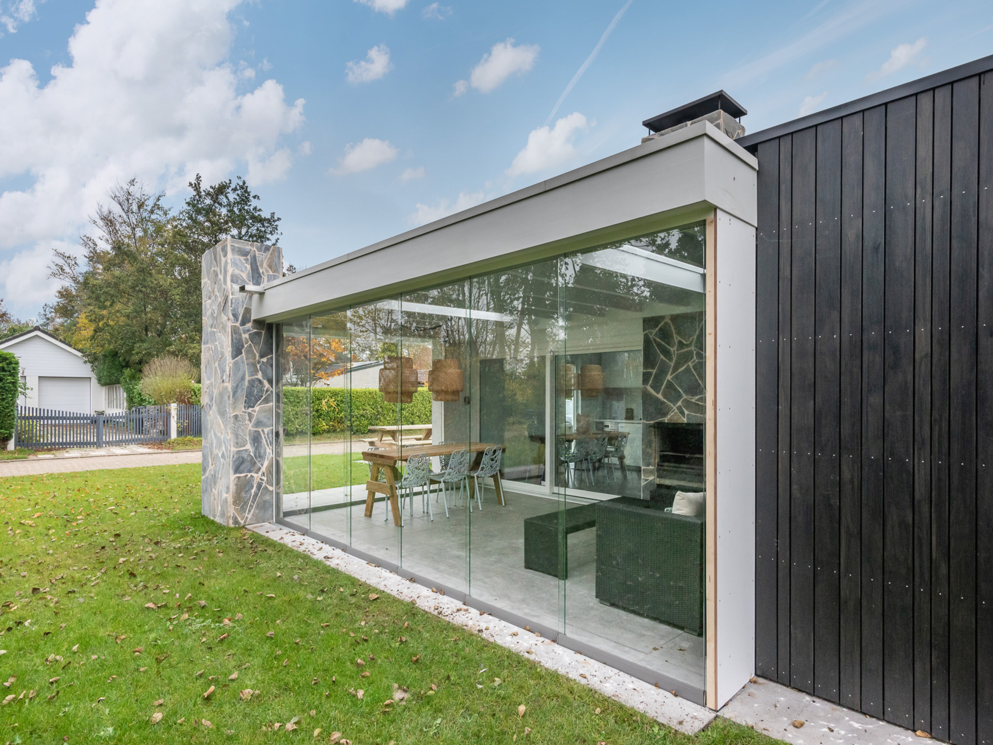 Outdoor terrace and views at Bos Meer Lodge Kamperland in Kamperland