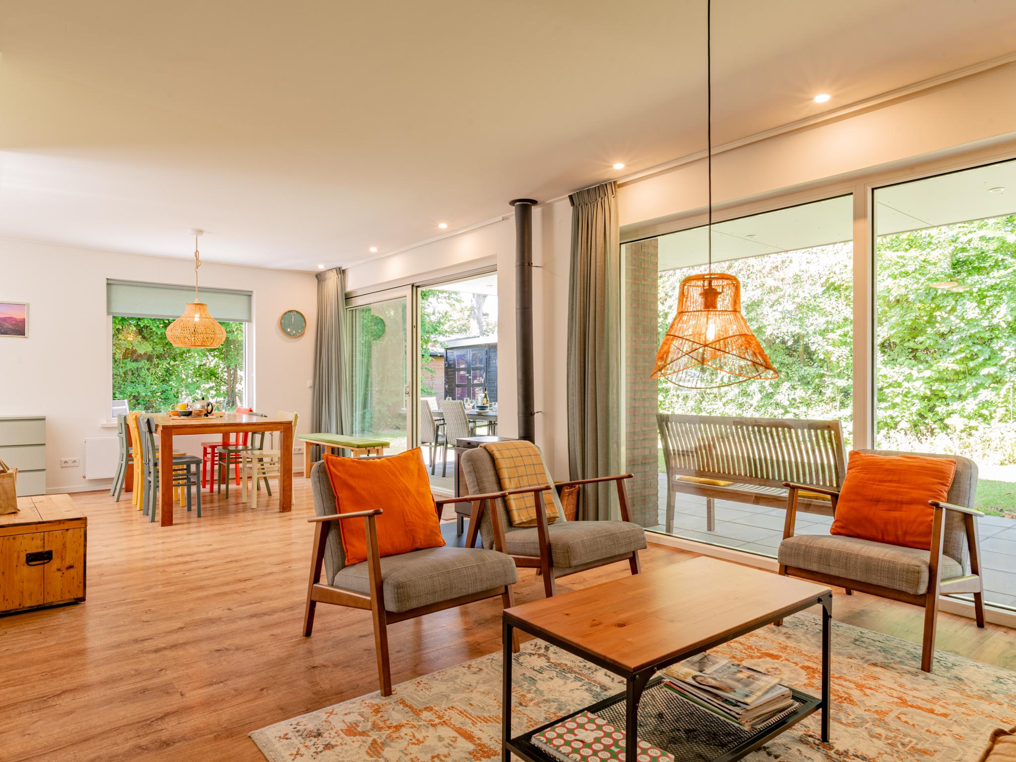 Outdoor terrace and views at Zilte Duinvilla in Kamperland
