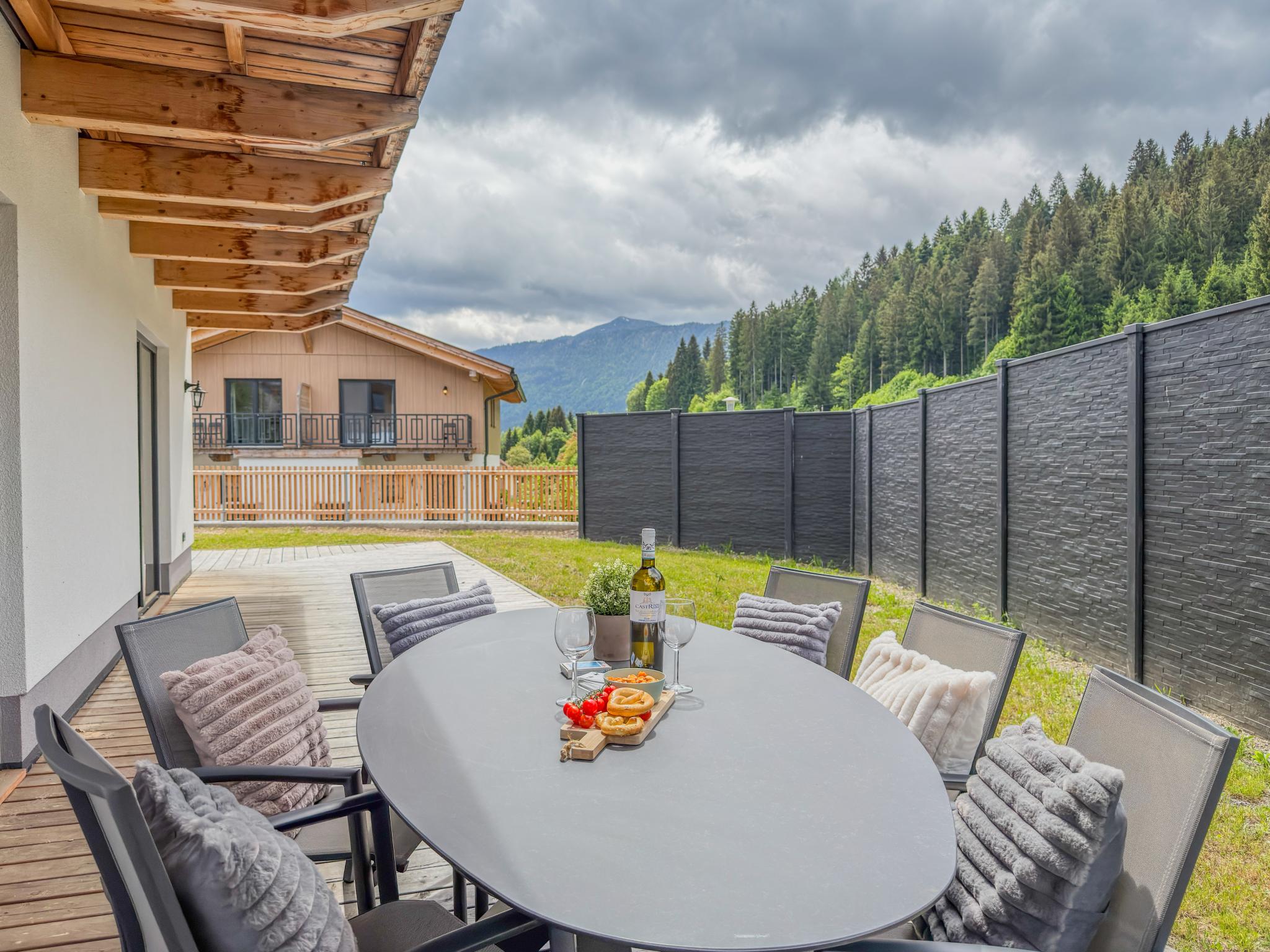 Outdoor terrace and views at Obermöschach 1A in Hermagor-Pressegger See