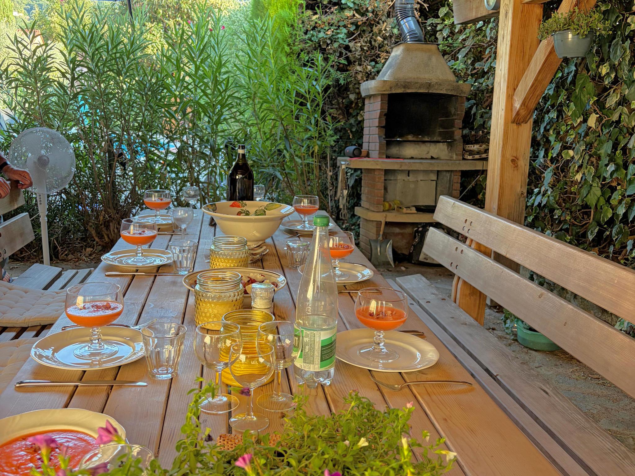 Outdoor terrace and views at Enniroc in Nyons
