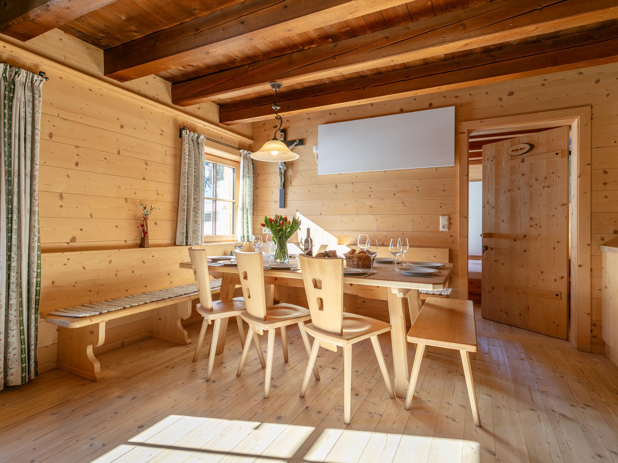 Outdoor terrace and views at Schönangeralm Skihütte in Wildschönau