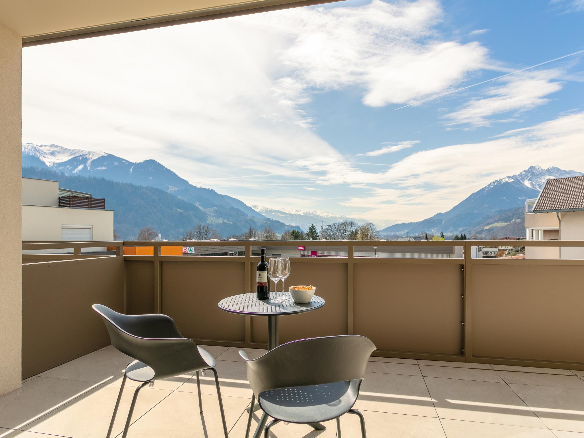 Outdoor terrace and views at City Apartments Jenbach Top 4 in Jenbach