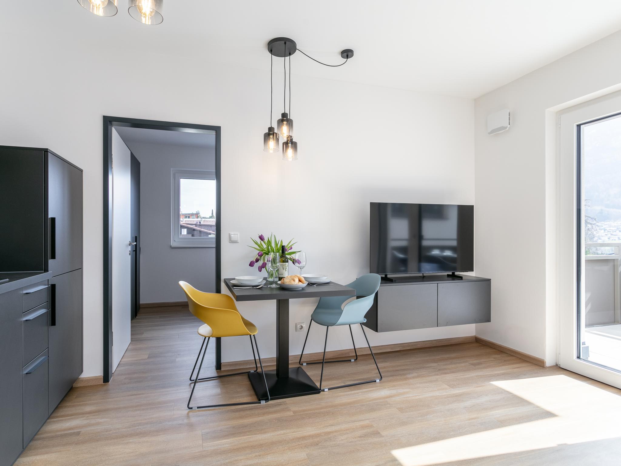 Outdoor terrace and views at City Apartments Jenbach Top 13 in Jenbach