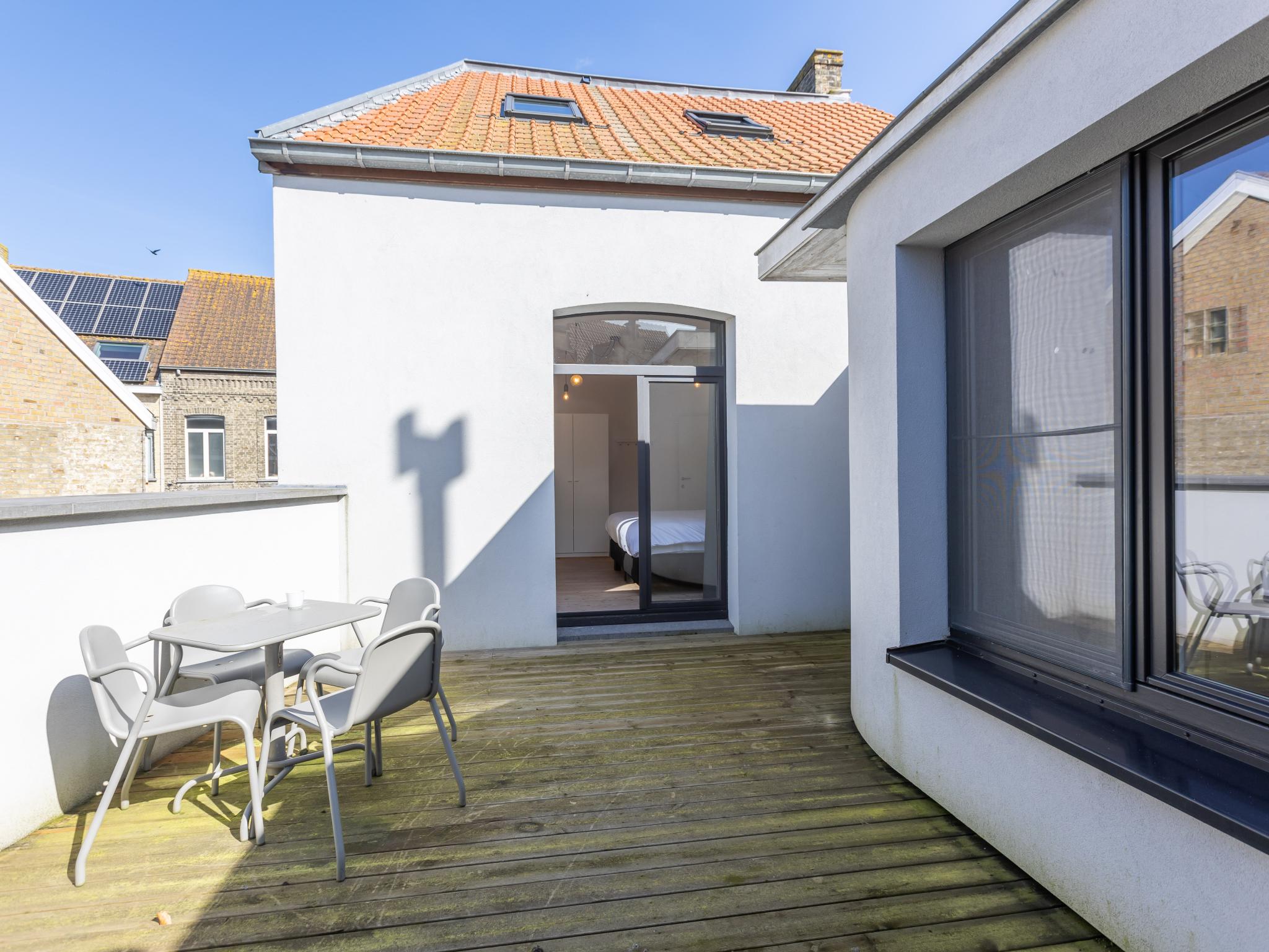 Outdoor terrace and views at De Loft in Veurne