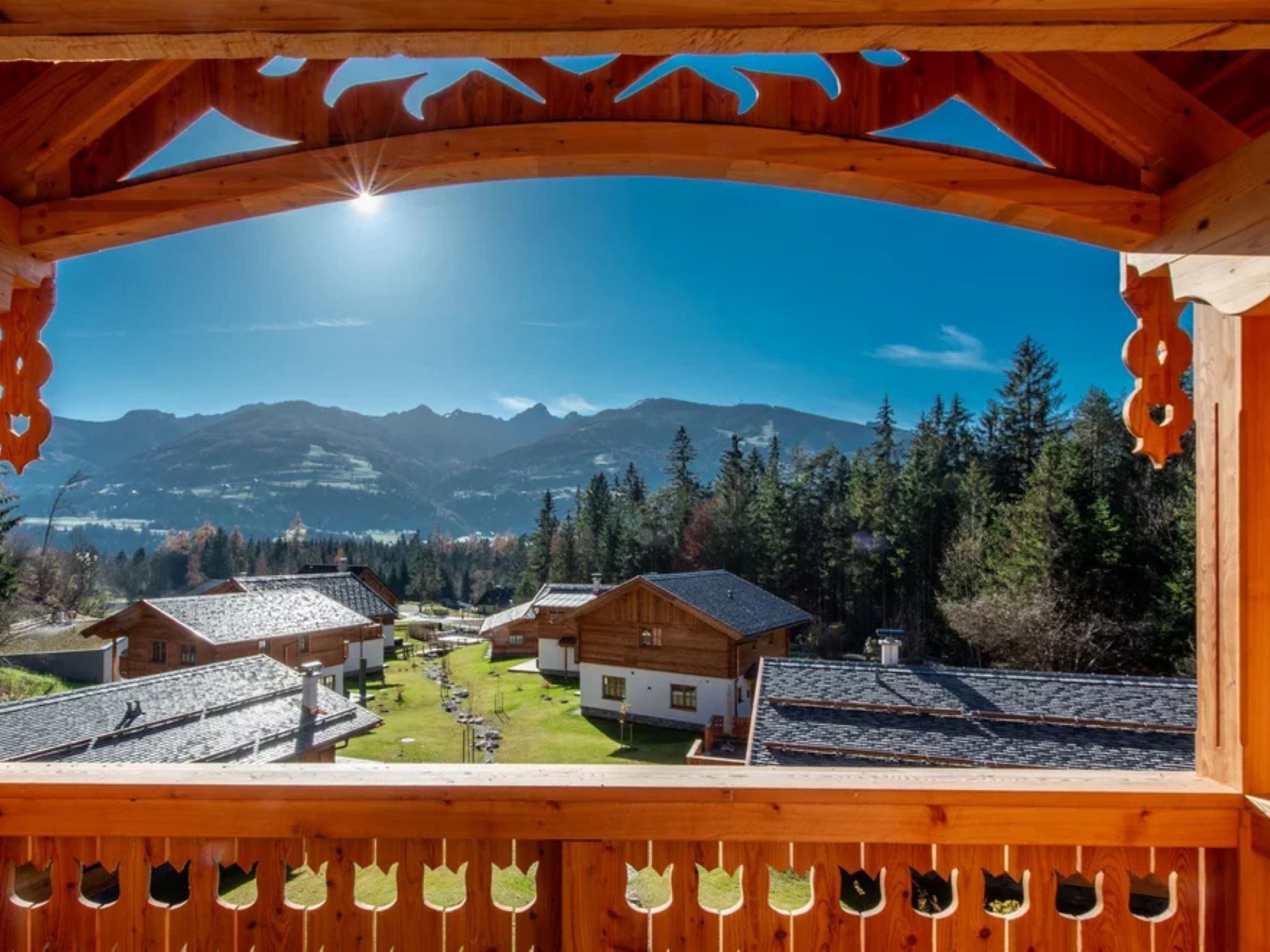 Outdoor terrace and views at Chalet Jona in Haus im Ennstal/Weißenbach