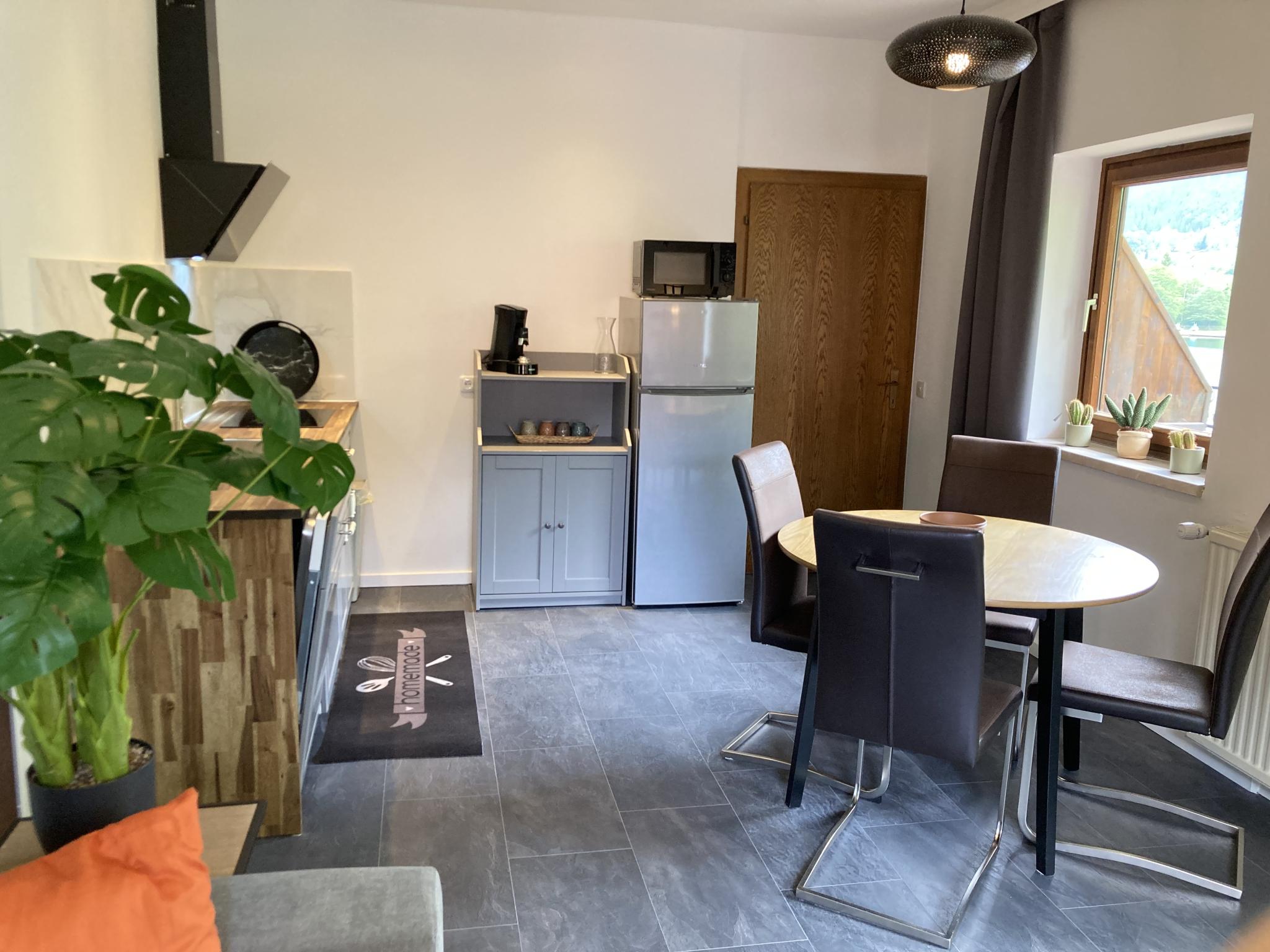 Outdoor terrace and views at Seeblick in Feld am See