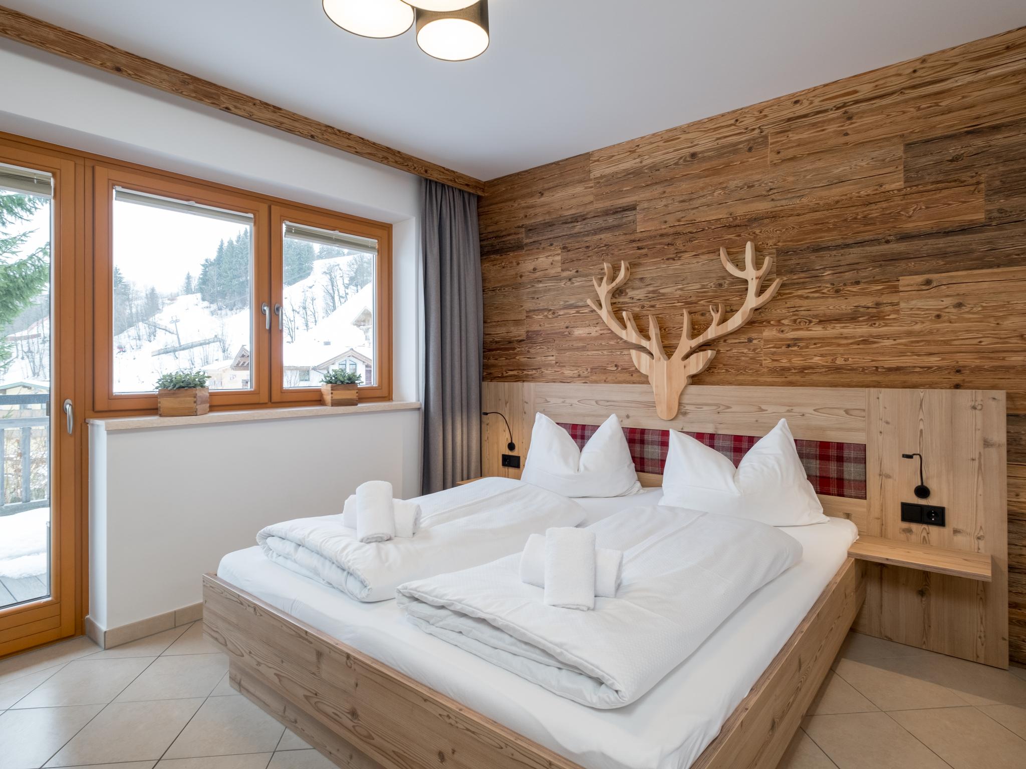 Outdoor terrace and views at Arianne Ski in - Ski out in Saalbach-Hinterglemm